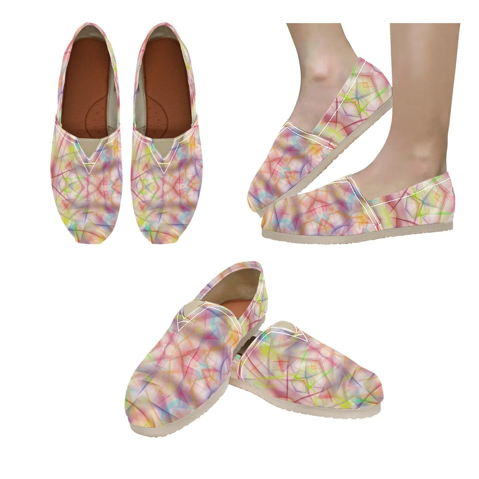 Lines Art Women's Canvas Slip On Shoes