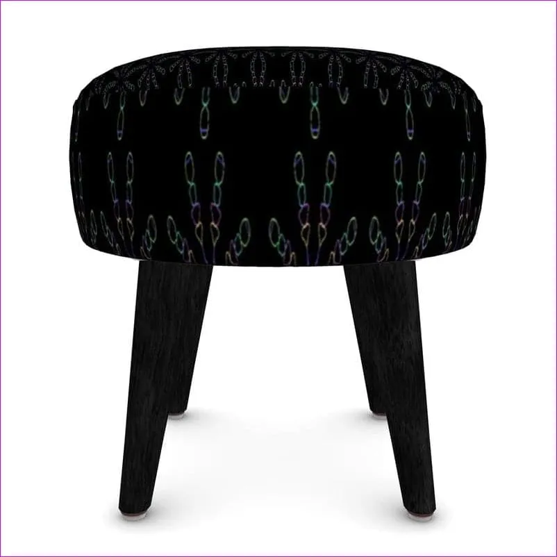 Mandala Black Footstool (Round, Square, Hexagonal)