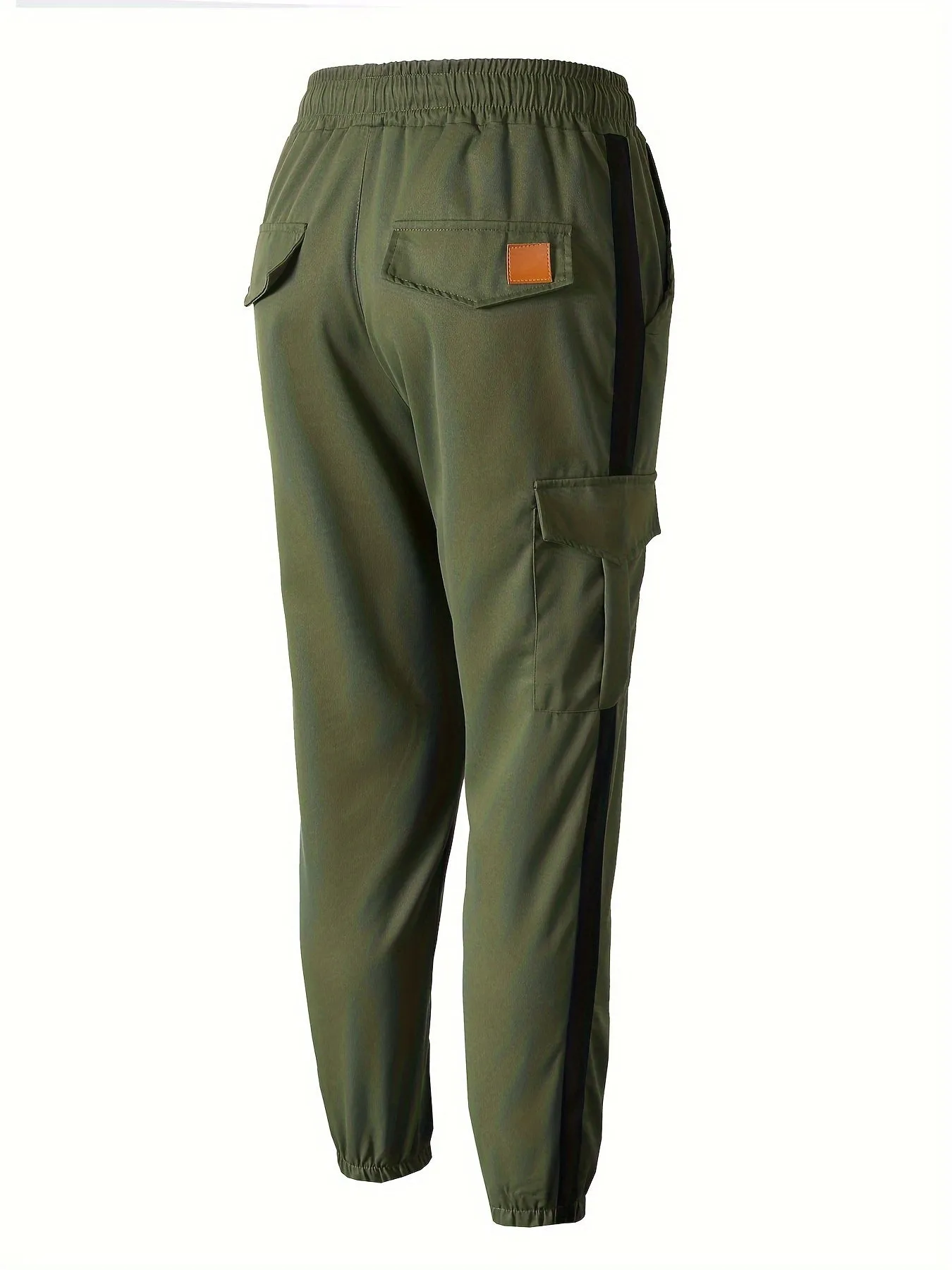 Men's Striped Track Pants With Multi Pockets, Active Drawstring Joggers For Outdoor Activities Gift