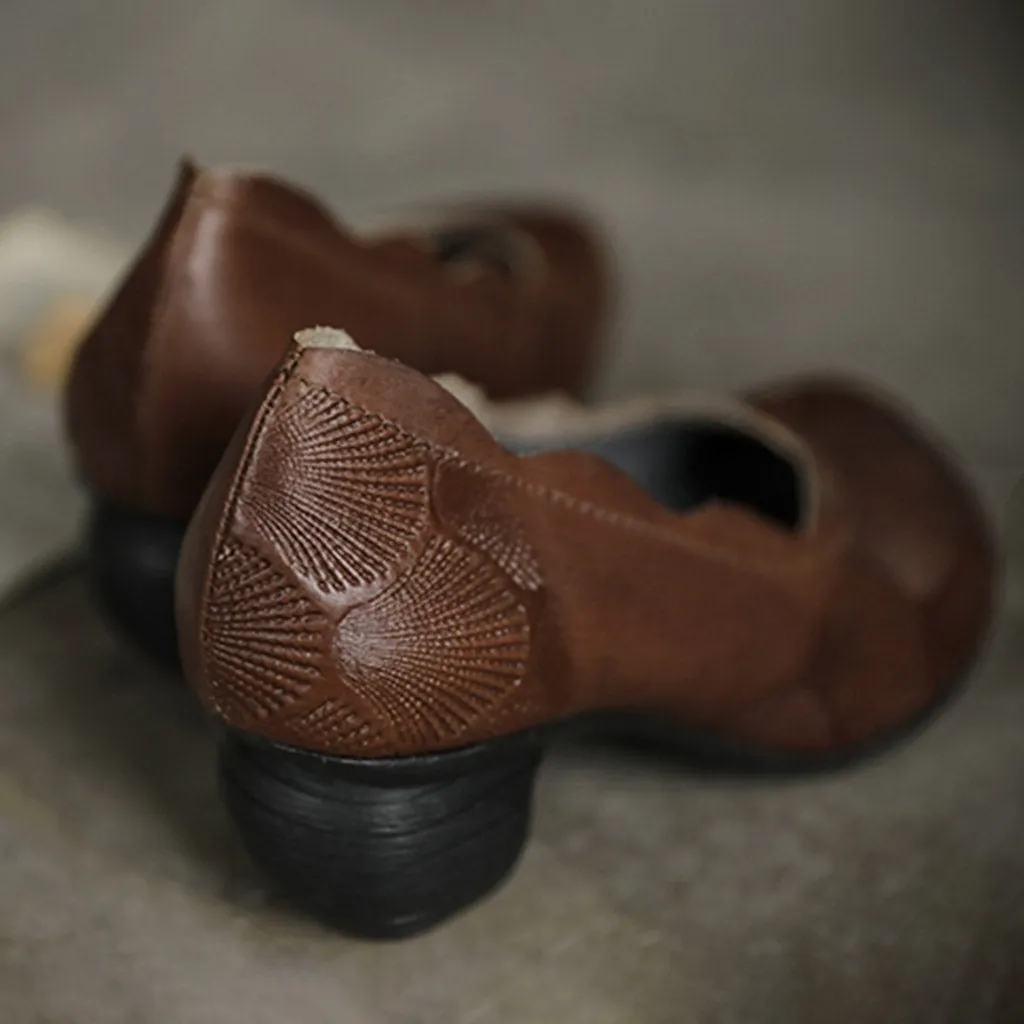 Middle Heel Vintage Women's Shoes Pumps