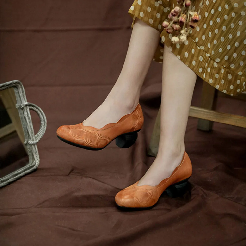 Middle Heel Vintage Women's Shoes Pumps