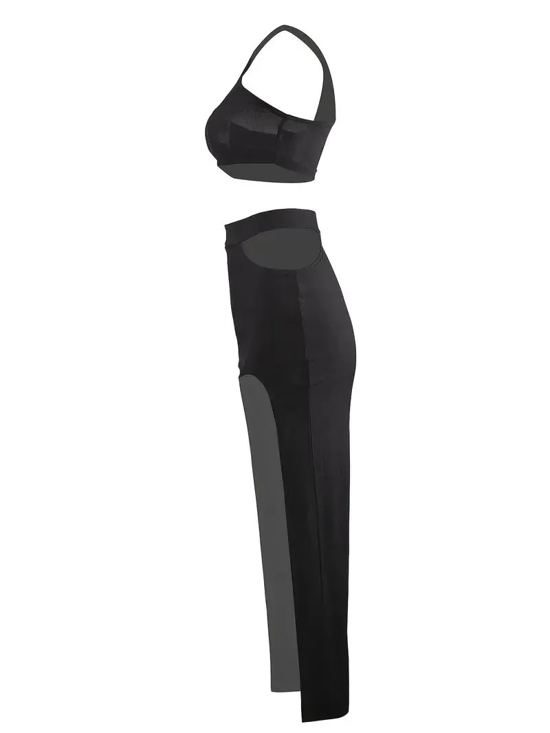 Miley One Shoulder Cut Out Set