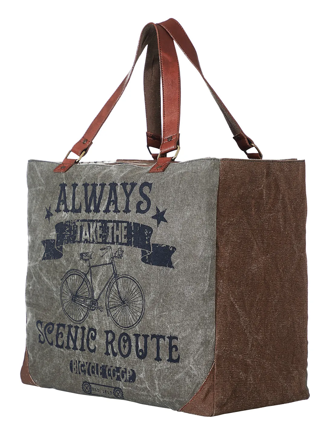 Mona B Extra Large Canvas Handbag for Women | Zipper Extra Spacious Tote Weekender Bag for Grocery Shopping, Travel | Shoulder Bags for Women: Scenic Route
