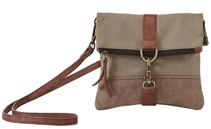 Mona B Finley Canvas Bag Recycled Sling Bag For Women and Girls (Olive)