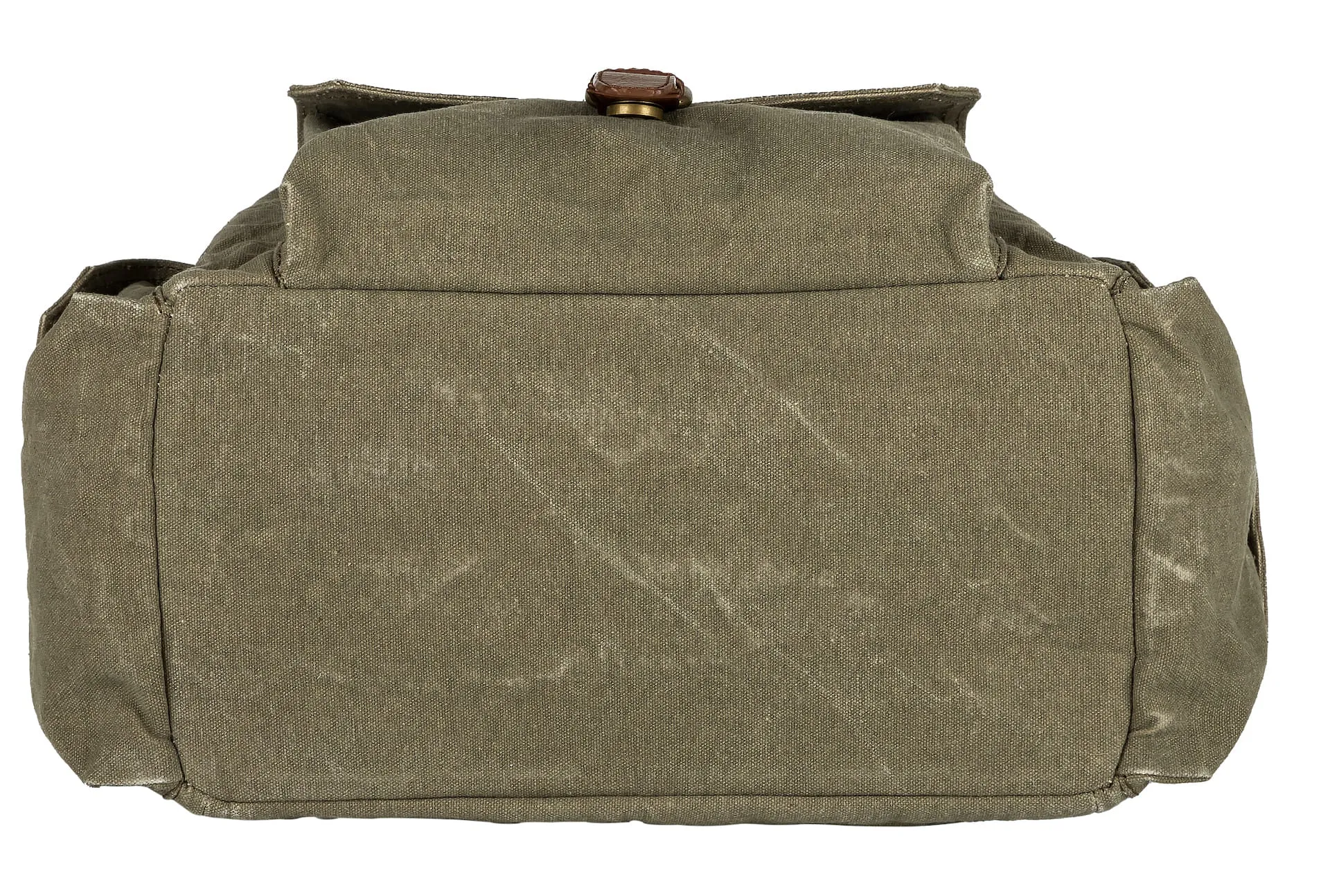Mona B - moss 100% cotton canvas back pack for offices schools and colleges with 14" laptop sleeve and stylish design