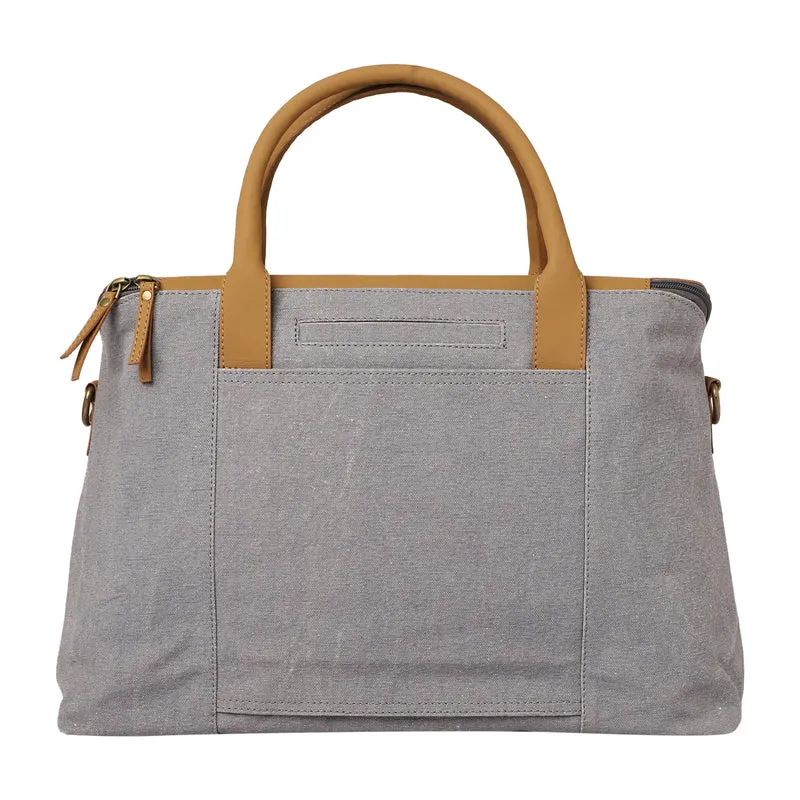 Mona B Unisex Messenger | Small Overnighter Bag for upto 14" Laptop/Mac Book/Tablet with Stylish Design: Arctic Light Grey