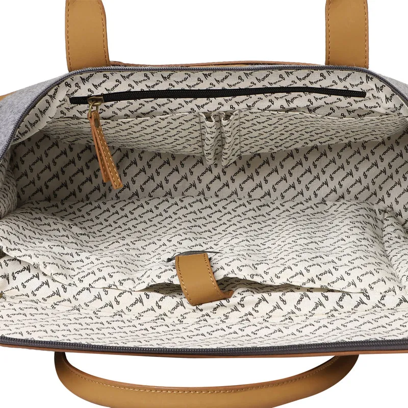 Mona B Unisex Messenger | Small Overnighter Bag for upto 14" Laptop/Mac Book/Tablet with Stylish Design: Arctic Light Grey