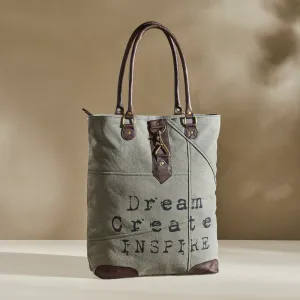 Mona B Upcycled Canvas Large Canvas Handbag for Women | Tote Bag for Grocery, Shopping, Travel | Stylish Vintage Shoulder Bags for Women: Dream
