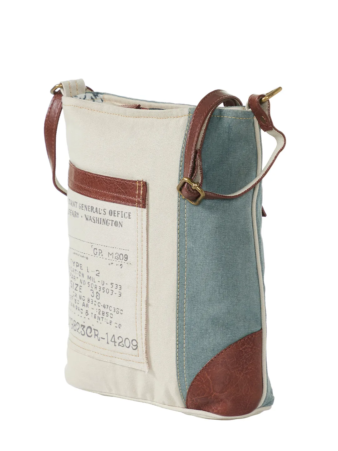 Mona B Women Canvas Messenger Crossbody Vintage Sling Bag (Identified Ice)