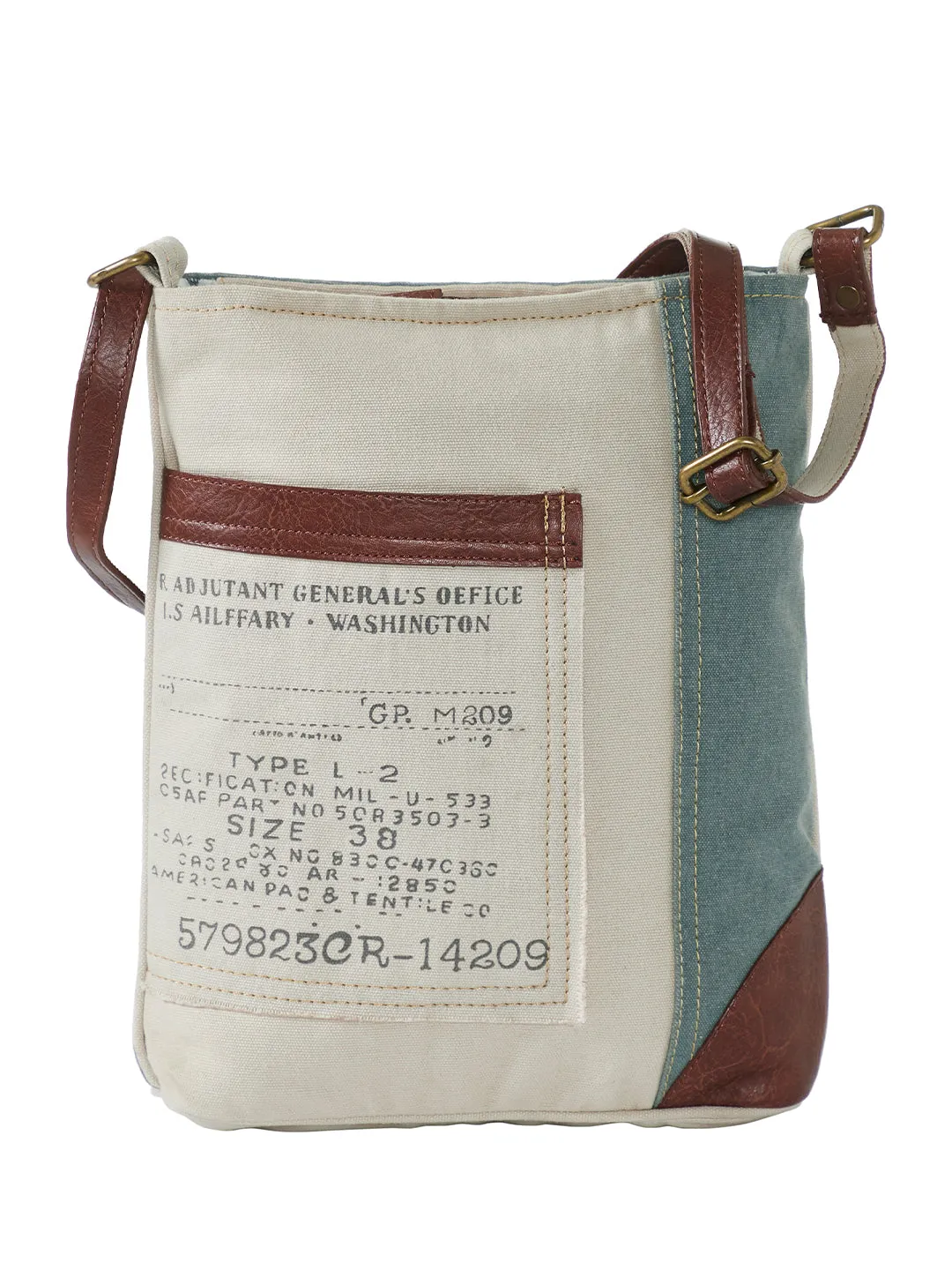 Mona B Women Canvas Messenger Crossbody Vintage Sling Bag (Identified Ice)