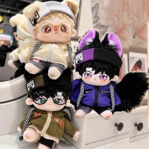 niannyyhouse 15cm 20cm Plush Doll Clothes Loose Headwear Hoodie Pants Glasses Shoes Doll Dressup