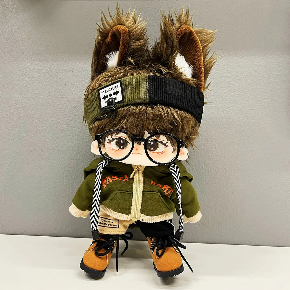 niannyyhouse 15cm 20cm Plush Doll Clothes Loose Headwear Hoodie Pants Glasses Shoes Doll Dressup