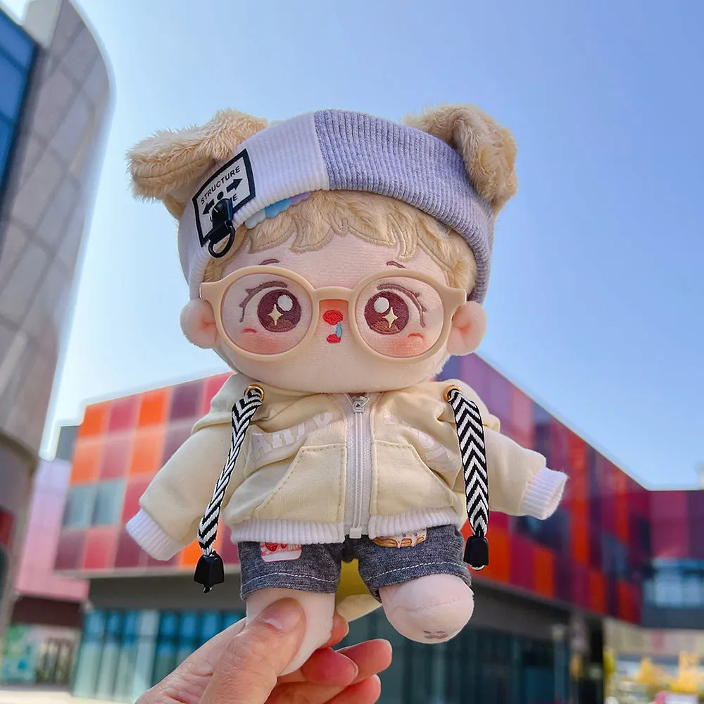 niannyyhouse 15cm 20cm Plush Doll Clothes Loose Headwear Hoodie Pants Glasses Shoes Doll Dressup