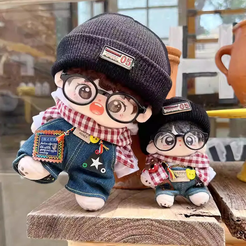 niannyyhouse 15cm 20cm Plush Doll Outfit Scarf Hat Hoodie Bib Pants Glasses Leather Shoes 6in 8in Soft Stuffed Toy Dressup