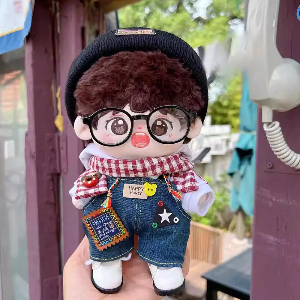niannyyhouse 15cm 20cm Plush Doll Outfit Scarf Hat Hoodie Bib Pants Glasses Leather Shoes 6in 8in Soft Stuffed Toy Dressup