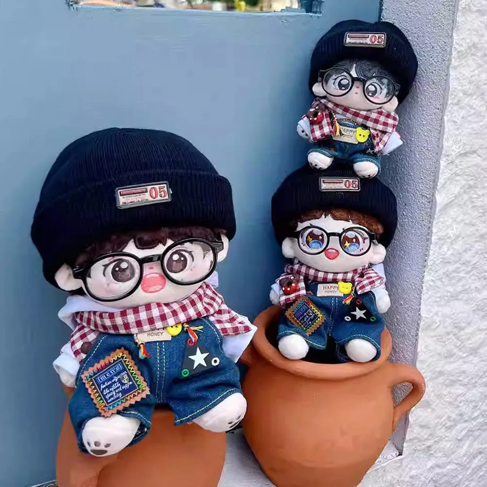 niannyyhouse 15cm 20cm Plush Doll Outfit Scarf Hat Hoodie Bib Pants Glasses Leather Shoes 6in 8in Soft Stuffed Toy Dressup