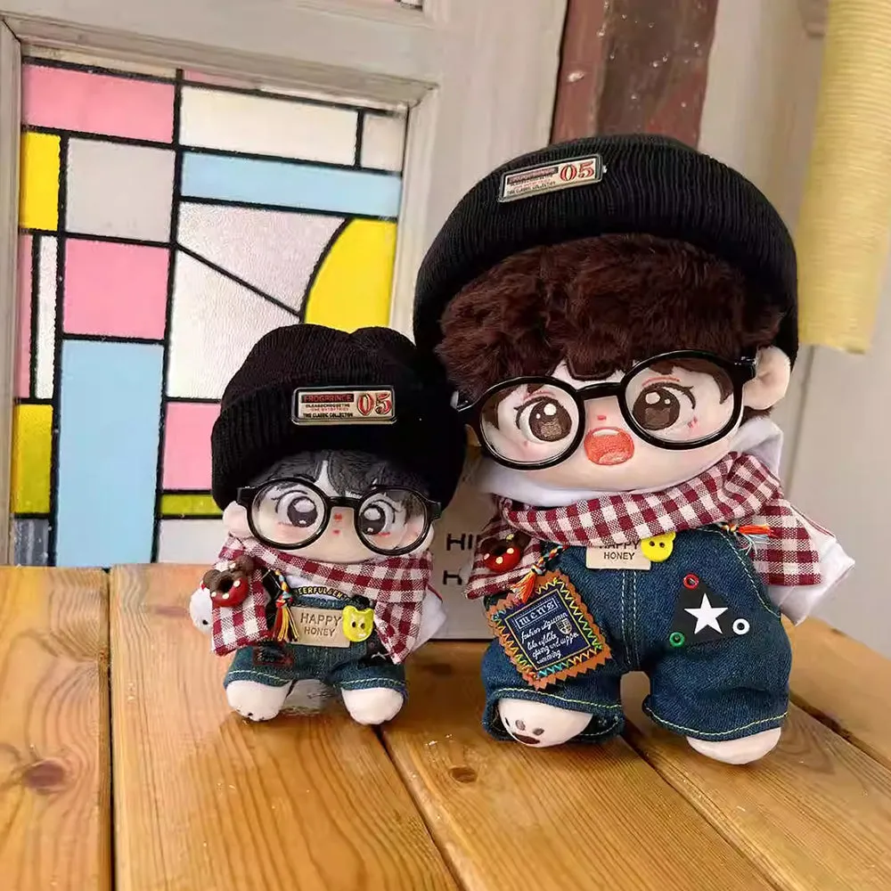 niannyyhouse 15cm 20cm Plush Doll Outfit Scarf Hat Hoodie Bib Pants Glasses Leather Shoes 6in 8in Soft Stuffed Toy Dressup