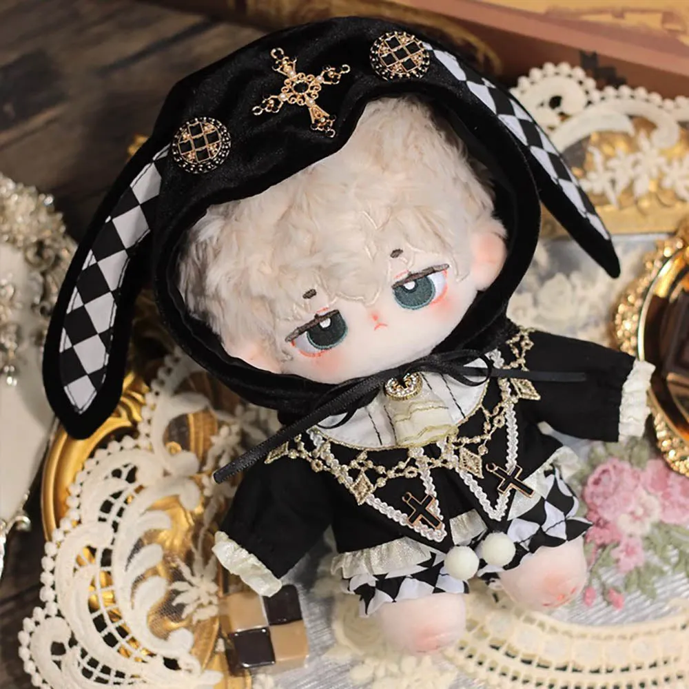 niannyyhouse Hat Coat Plaid Pants Shoes 10cm 15cm 20cm Plush Doll Black Golden Outfit Dress Up Accessories