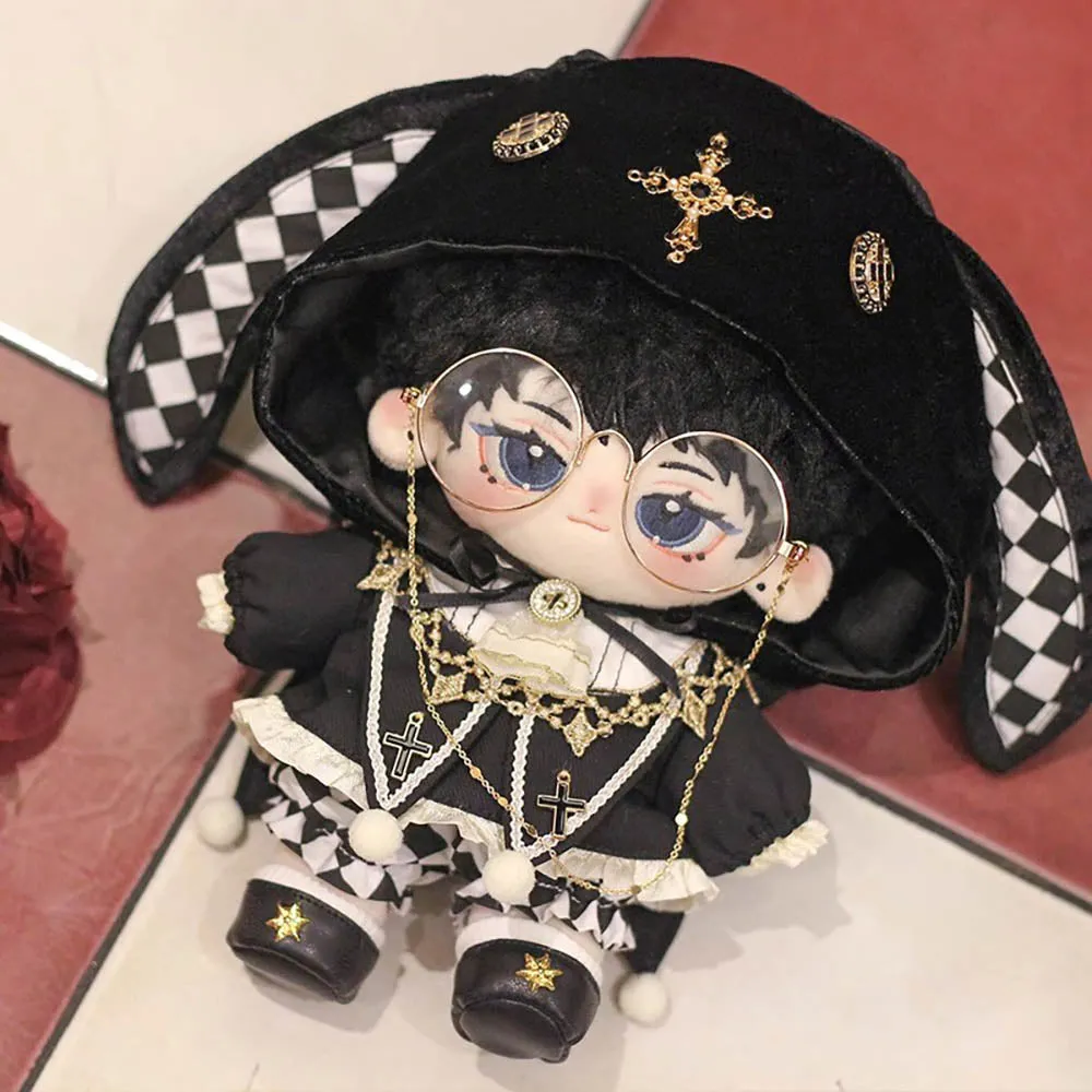 niannyyhouse Hat Coat Plaid Pants Shoes 10cm 15cm 20cm Plush Doll Black Golden Outfit Dress Up Accessories