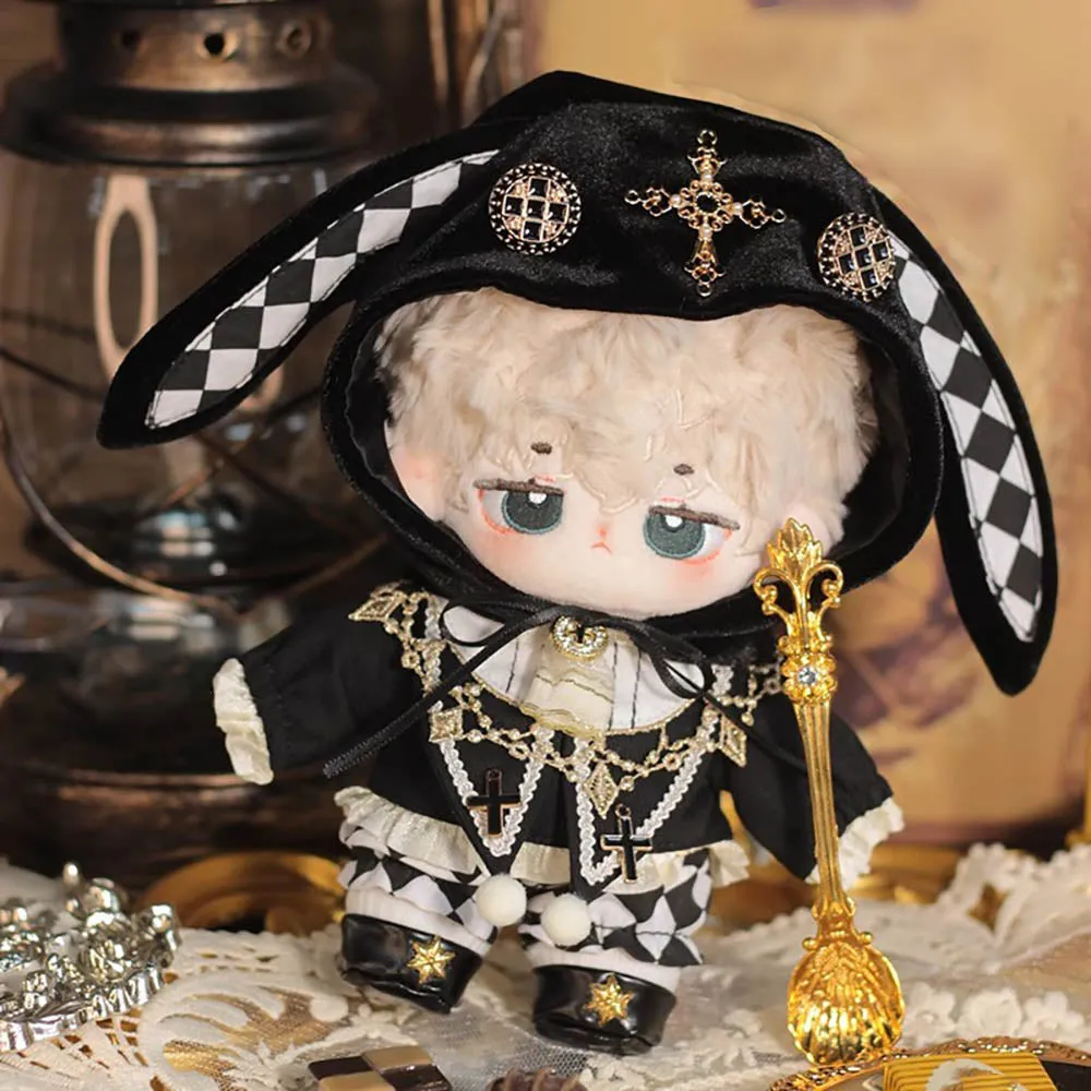niannyyhouse Hat Coat Plaid Pants Shoes 10cm 15cm 20cm Plush Doll Black Golden Outfit Dress Up Accessories