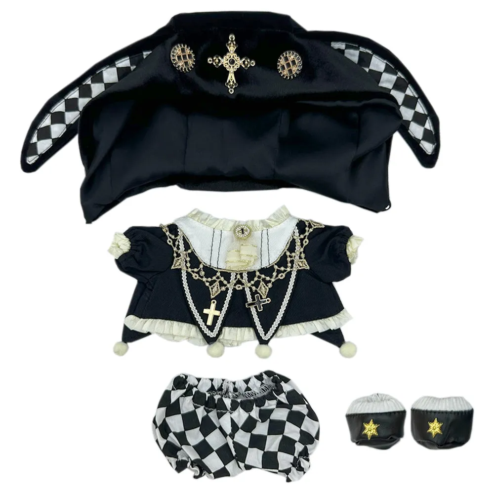 niannyyhouse Hat Coat Plaid Pants Shoes 10cm 15cm 20cm Plush Doll Black Golden Outfit Dress Up Accessories