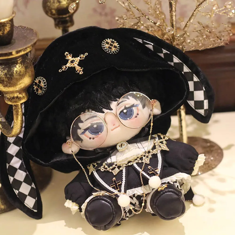 niannyyhouse Hat Coat Plaid Pants Shoes 10cm 15cm 20cm Plush Doll Black Golden Outfit Dress Up Accessories