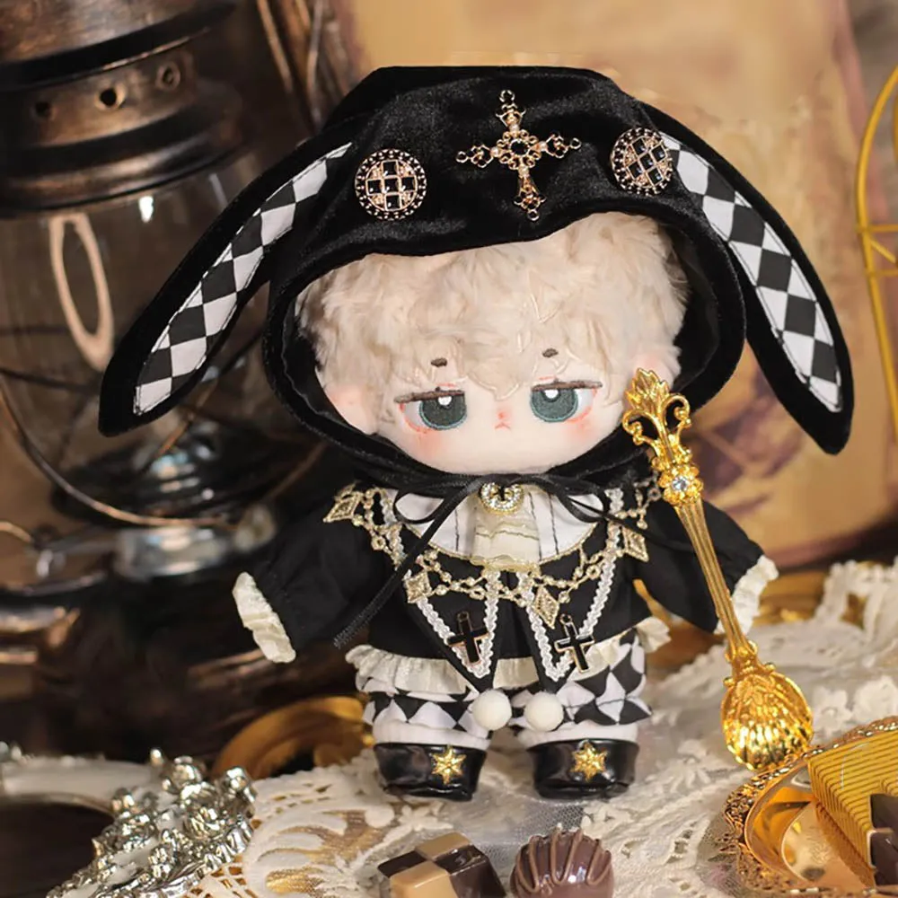 niannyyhouse Hat Coat Plaid Pants Shoes 10cm 15cm 20cm Plush Doll Black Golden Outfit Dress Up Accessories