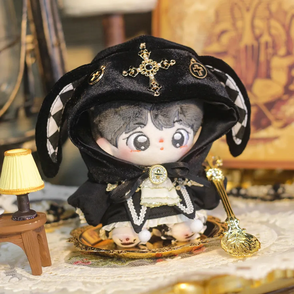 niannyyhouse Hat Coat Plaid Pants Shoes 10cm 15cm 20cm Plush Doll Black Golden Outfit Dress Up Accessories