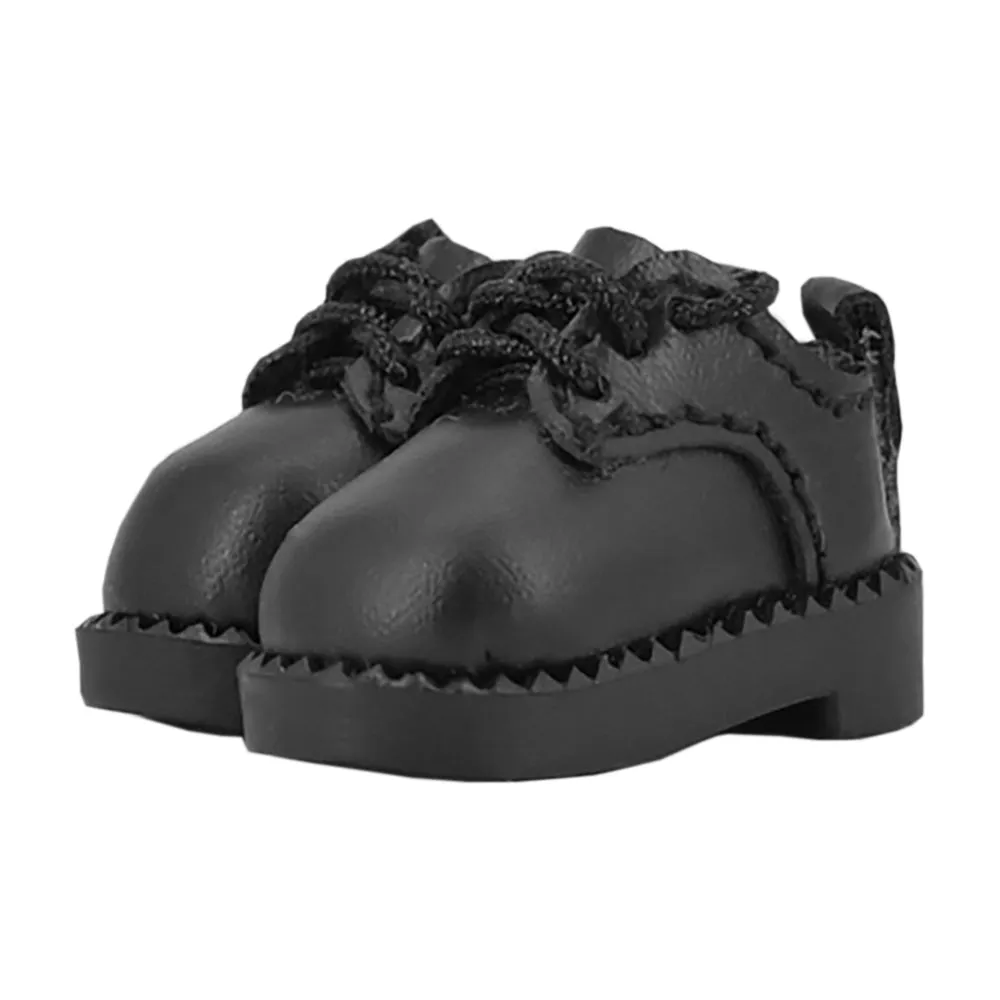 niannyyhouse Ob11 Matte Round Head Vintage Leather Shoes 1/12 BJD Doll Body Accessories