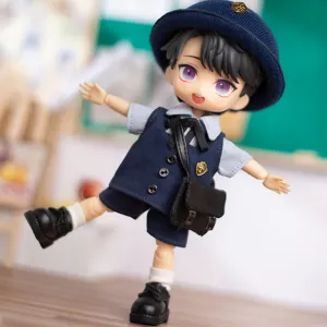 niannyyhouse Ob11 Matte Round Head Vintage Leather Shoes 1/12 BJD Doll Body Accessories