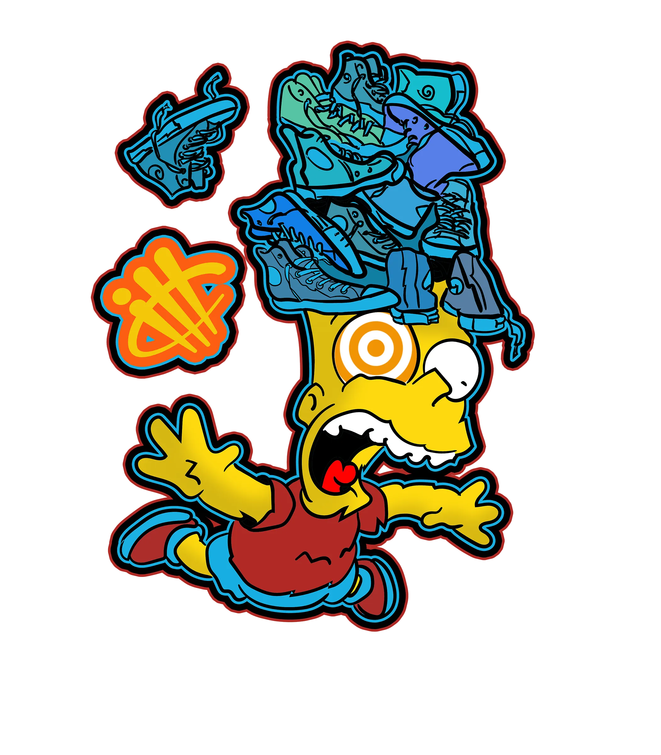 NIKE SB DUNK LOWS (Bart Simpson) | ILLCURRENCY White T-Shirt (FREE FALL)