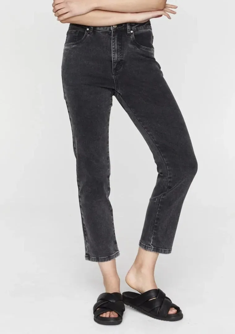 Noelle Straight Leg Jeans - Dark Charcoal