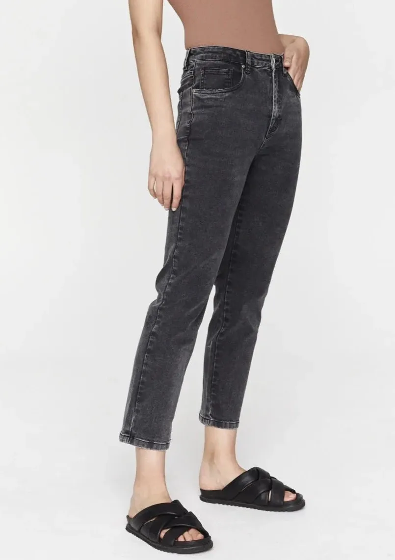 Noelle Straight Leg Jeans - Dark Charcoal