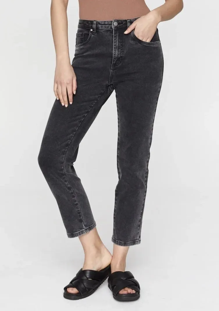 Noelle Straight Leg Jeans - Dark Charcoal