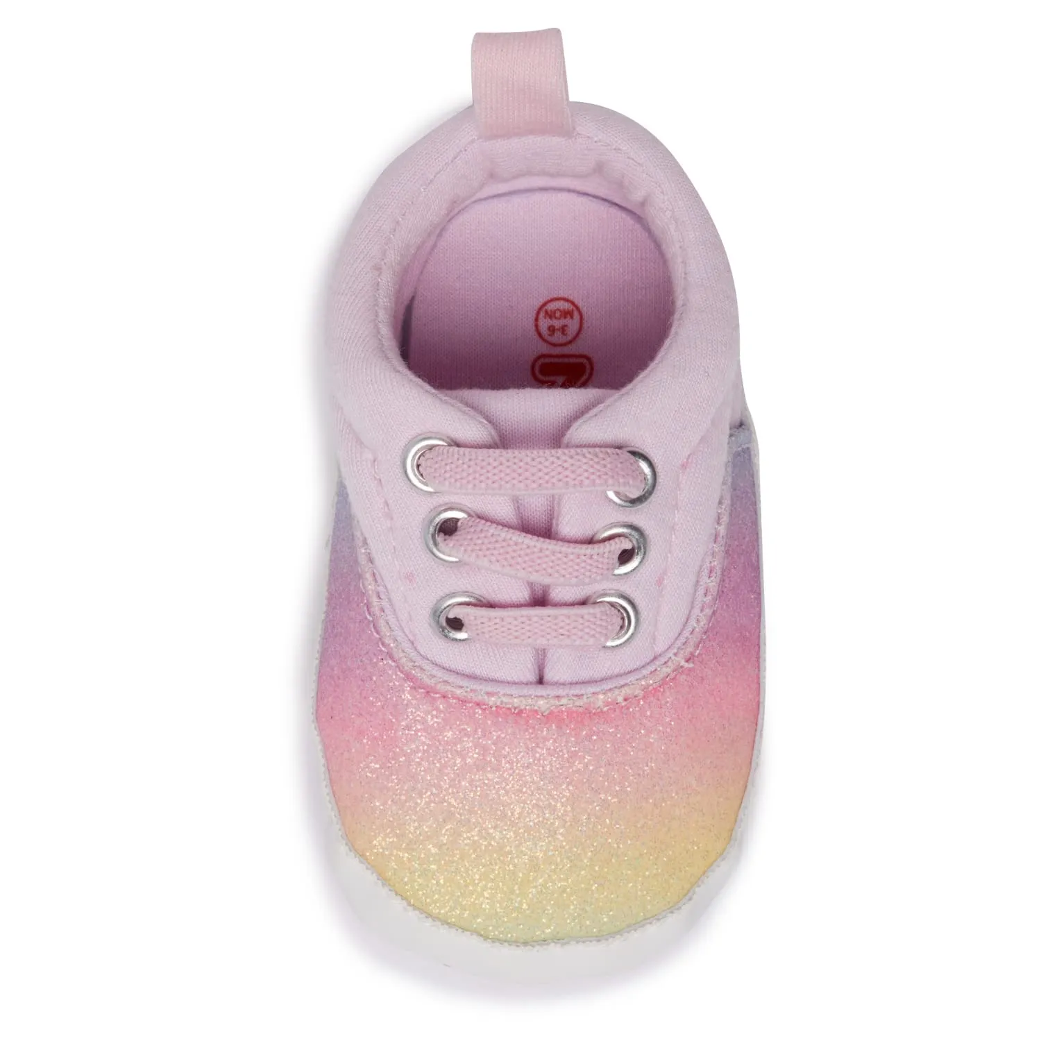 Nuby Baby Girls Elastic Band Tennis Shoes, Soft Gripper Sole Crib & First Walking Infant Sneakers