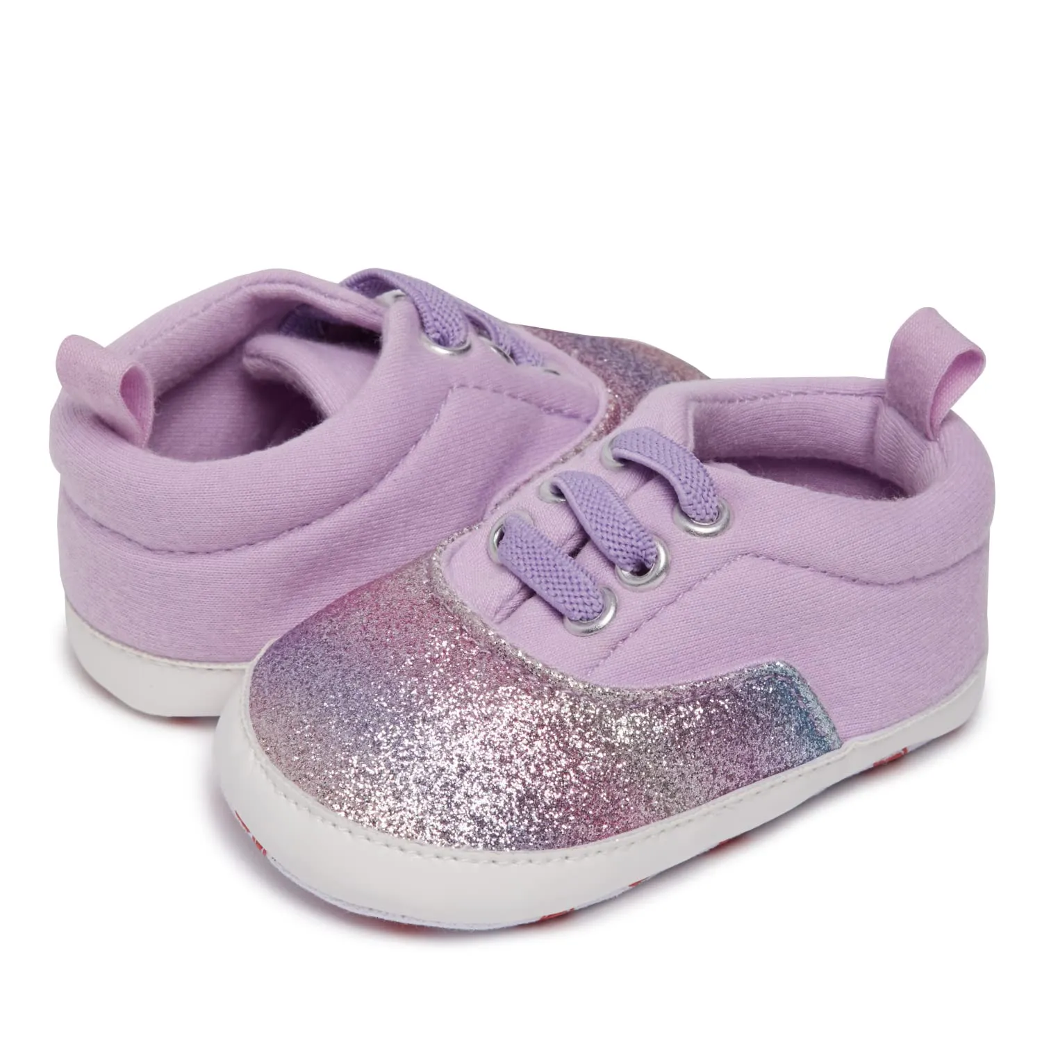 Nuby Baby Girls Elastic Band Tennis Shoes, Soft Gripper Sole Crib & First Walking Infant Sneakers