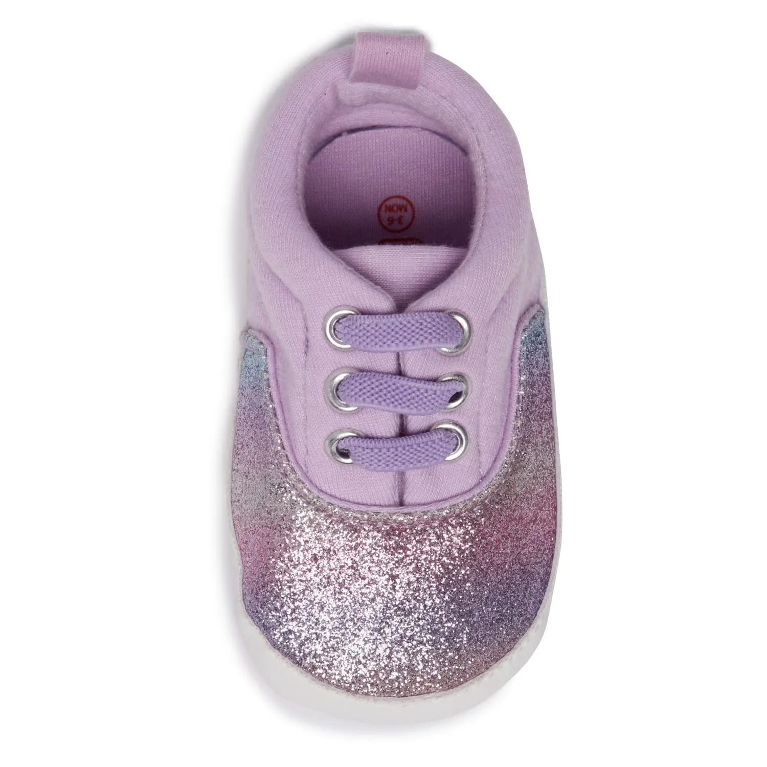 Nuby Baby Girls Elastic Band Tennis Shoes, Soft Gripper Sole Crib & First Walking Infant Sneakers
