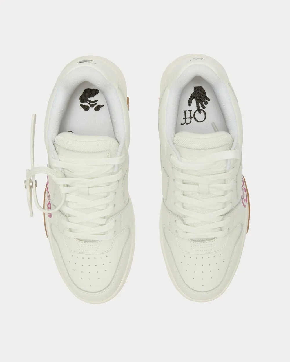 Out Of Office "Ooo" Logo White / Fuchsia Low Top Sneakers