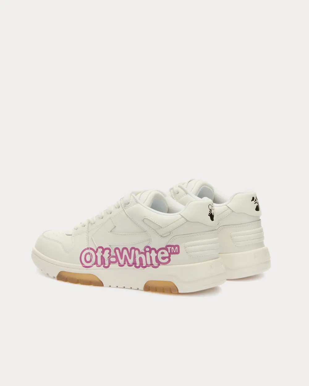 Out Of Office "Ooo" Logo White / Fuchsia Low Top Sneakers