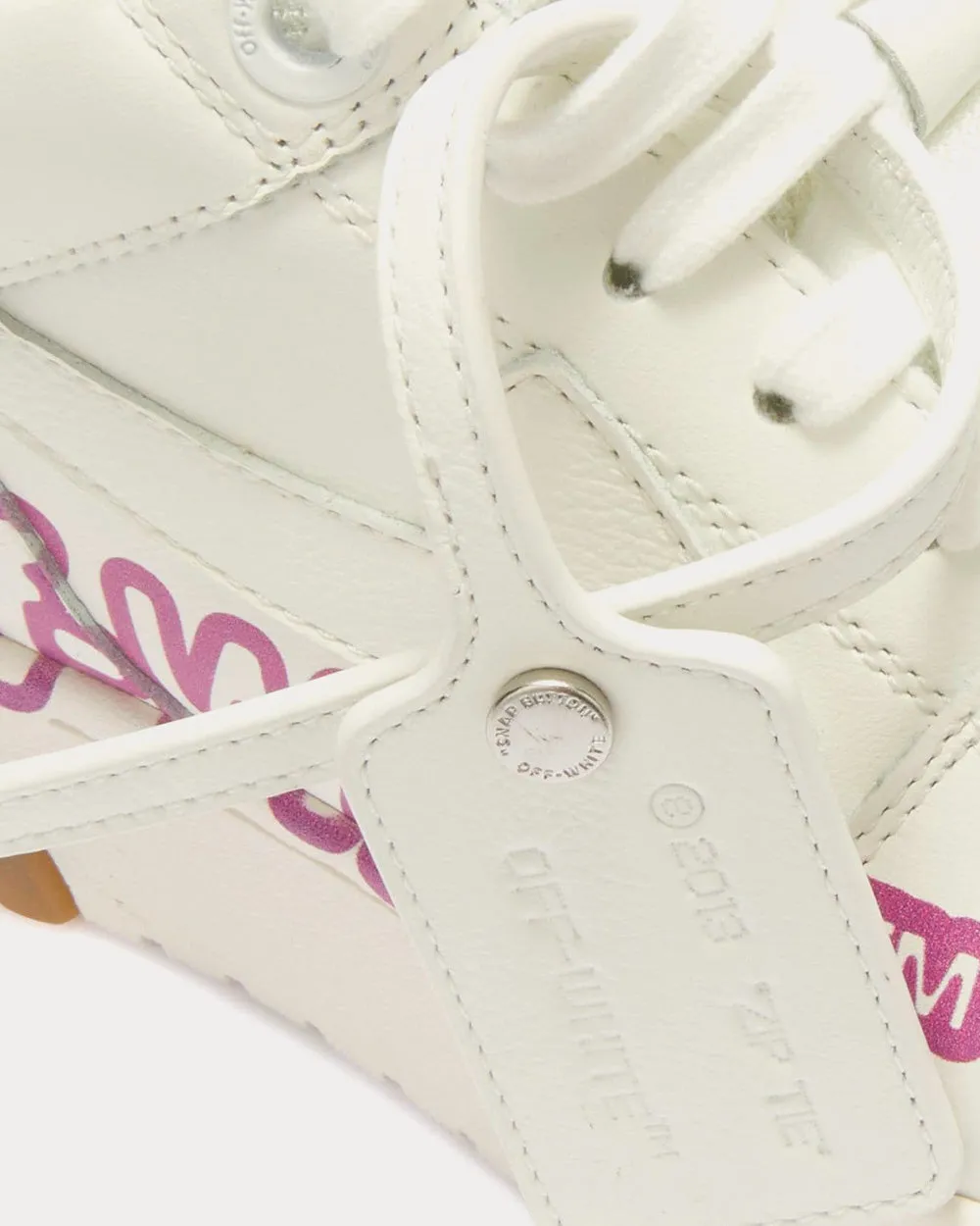 Out Of Office "Ooo" Logo White / Fuchsia Low Top Sneakers