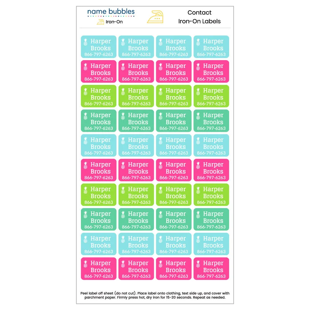 Pineapple Iron-On Clothing Labels