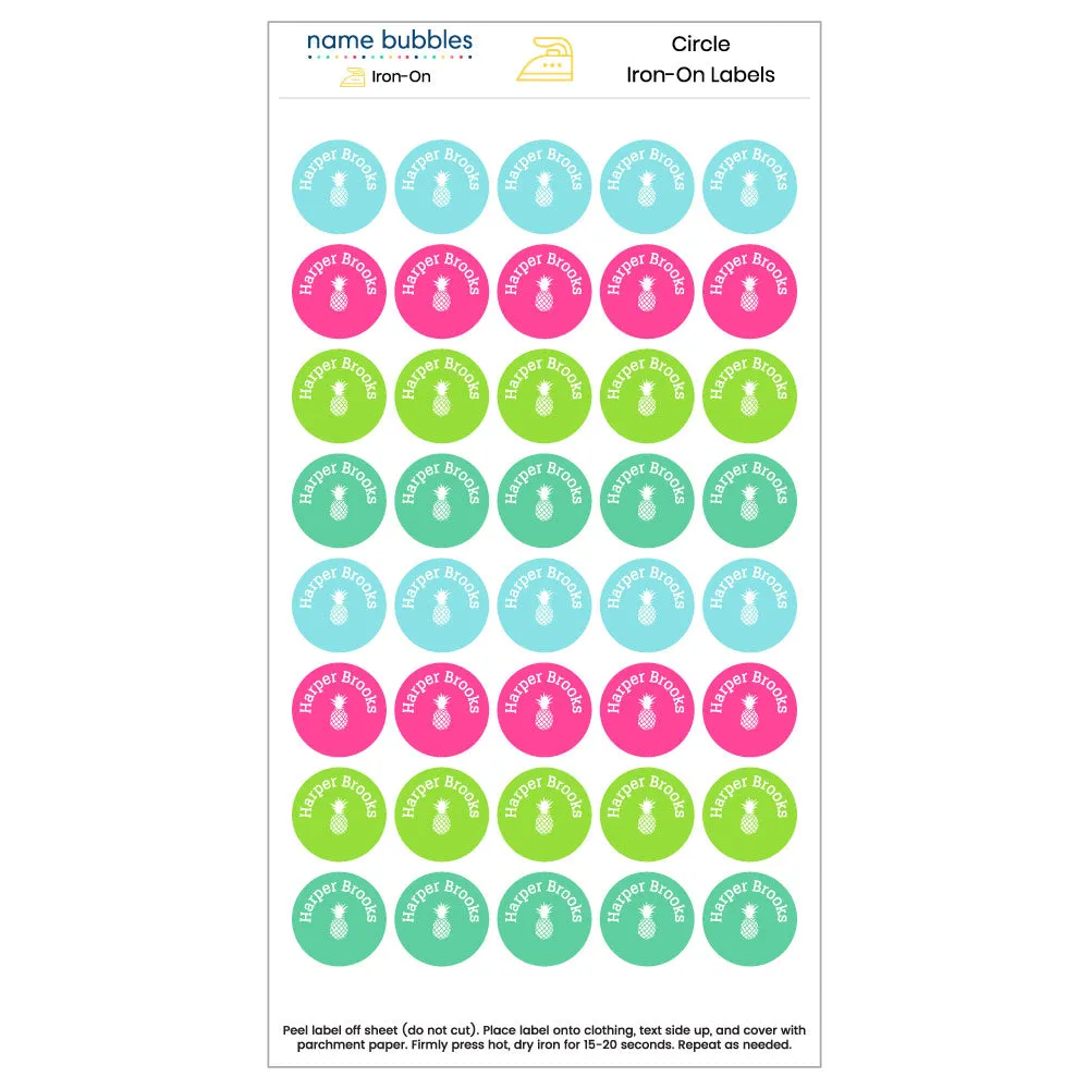 Pineapple Iron-On Clothing Labels