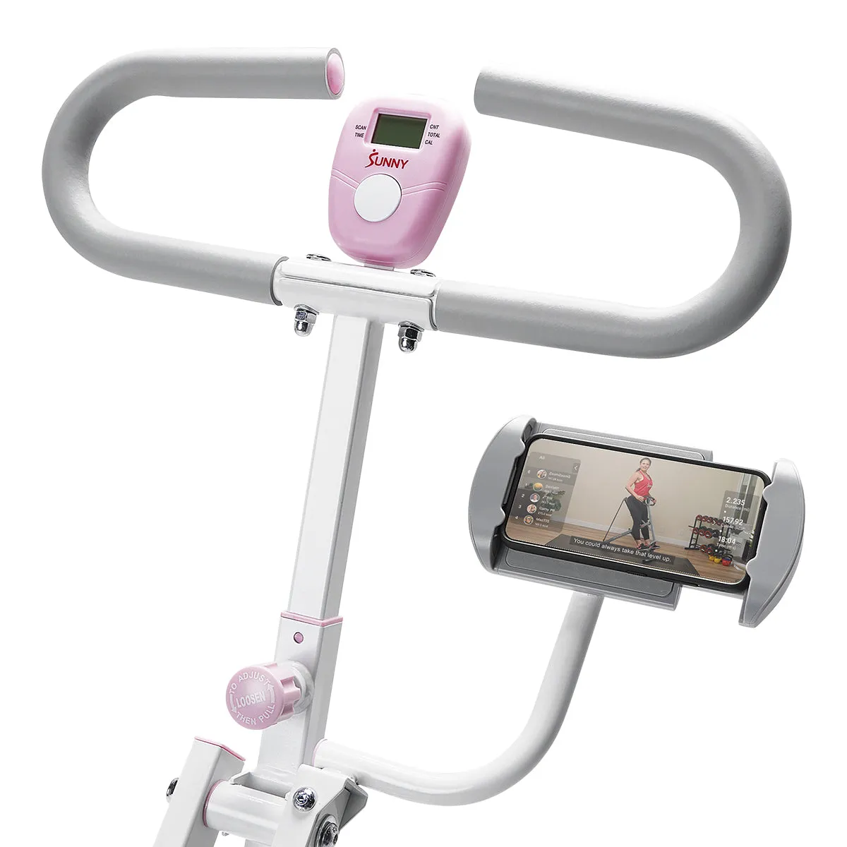 Pink Smart Upright Row-N-Ride® Squat Assist Trainer Machine for Abs and Glute Workout