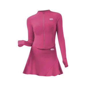Pink soft material Jacket & Skirt set