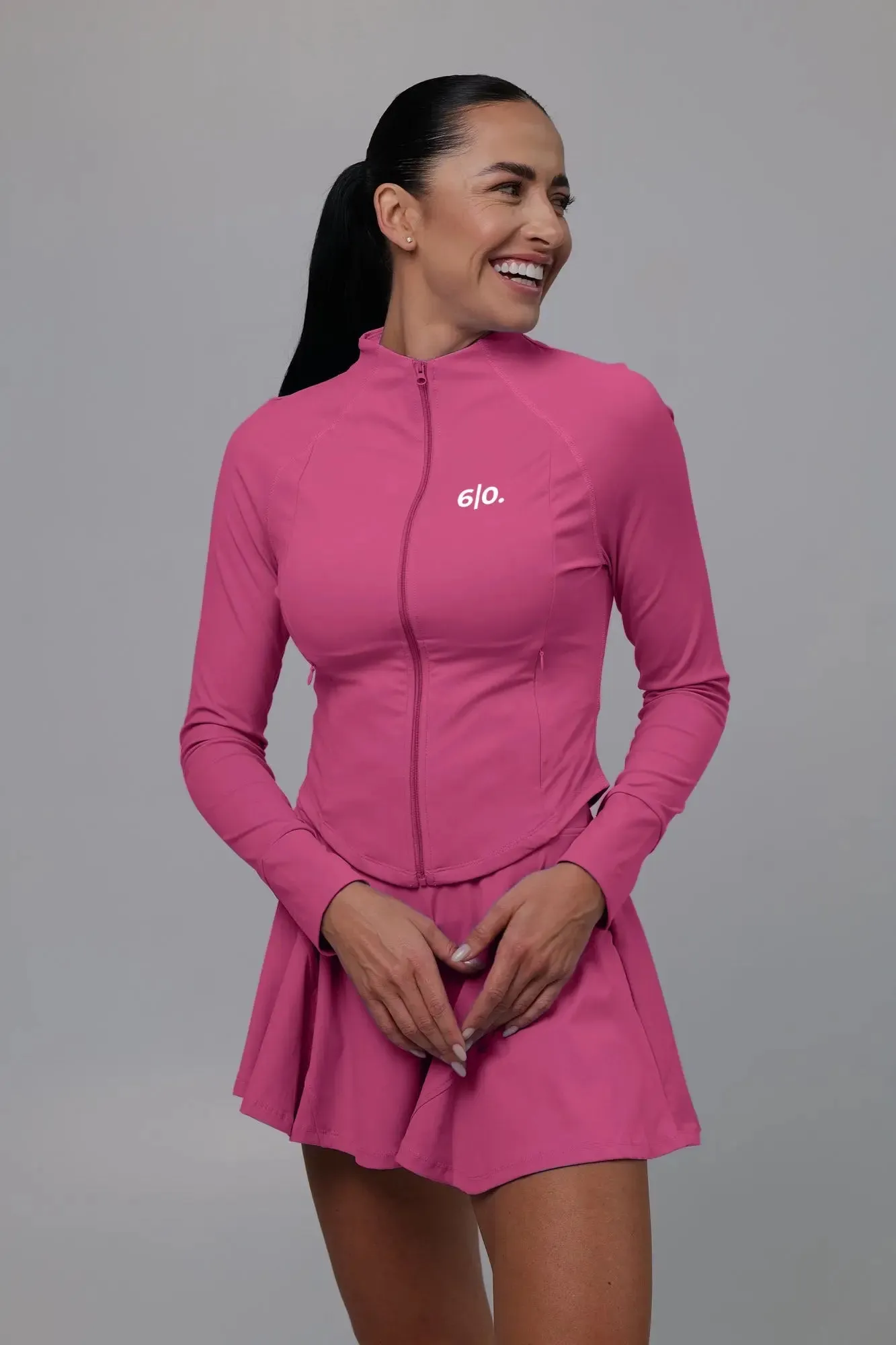 Pink soft material Jacket & Skirt set