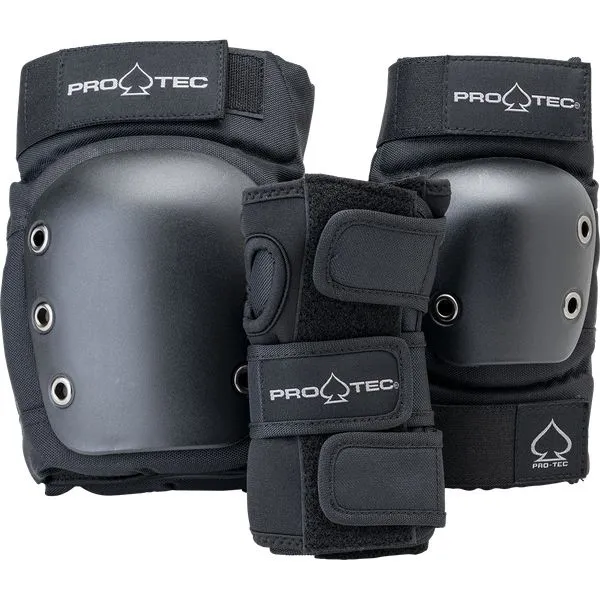 Protec Street 3-Pack Pad Set Adult Black - Black
