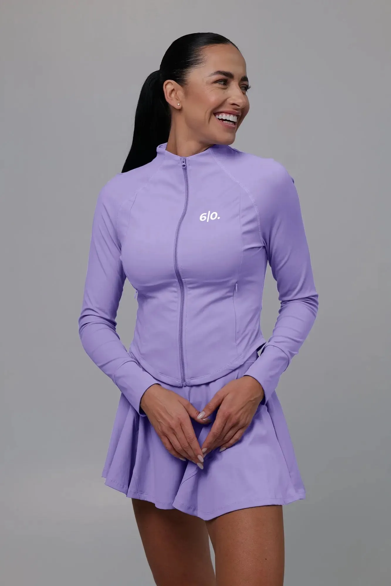 Purple soft material Jacket & Skirt set