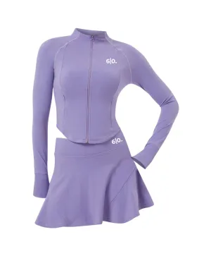 Purple soft material Jacket & Skirt set