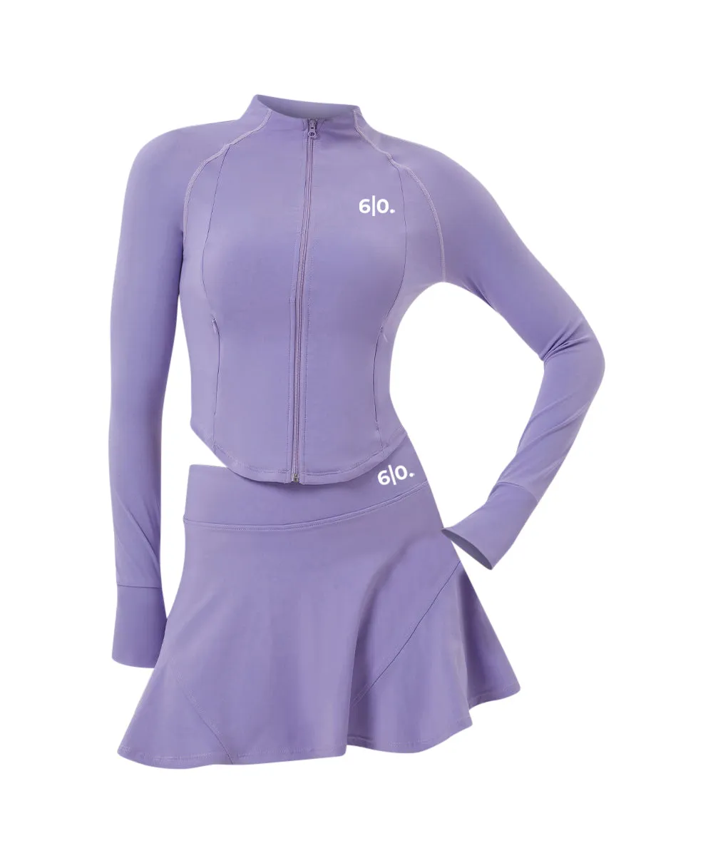 Purple soft material Jacket & Skirt set