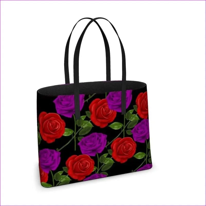 Red Rose Purp Authentic Leather Designer Kika Tote